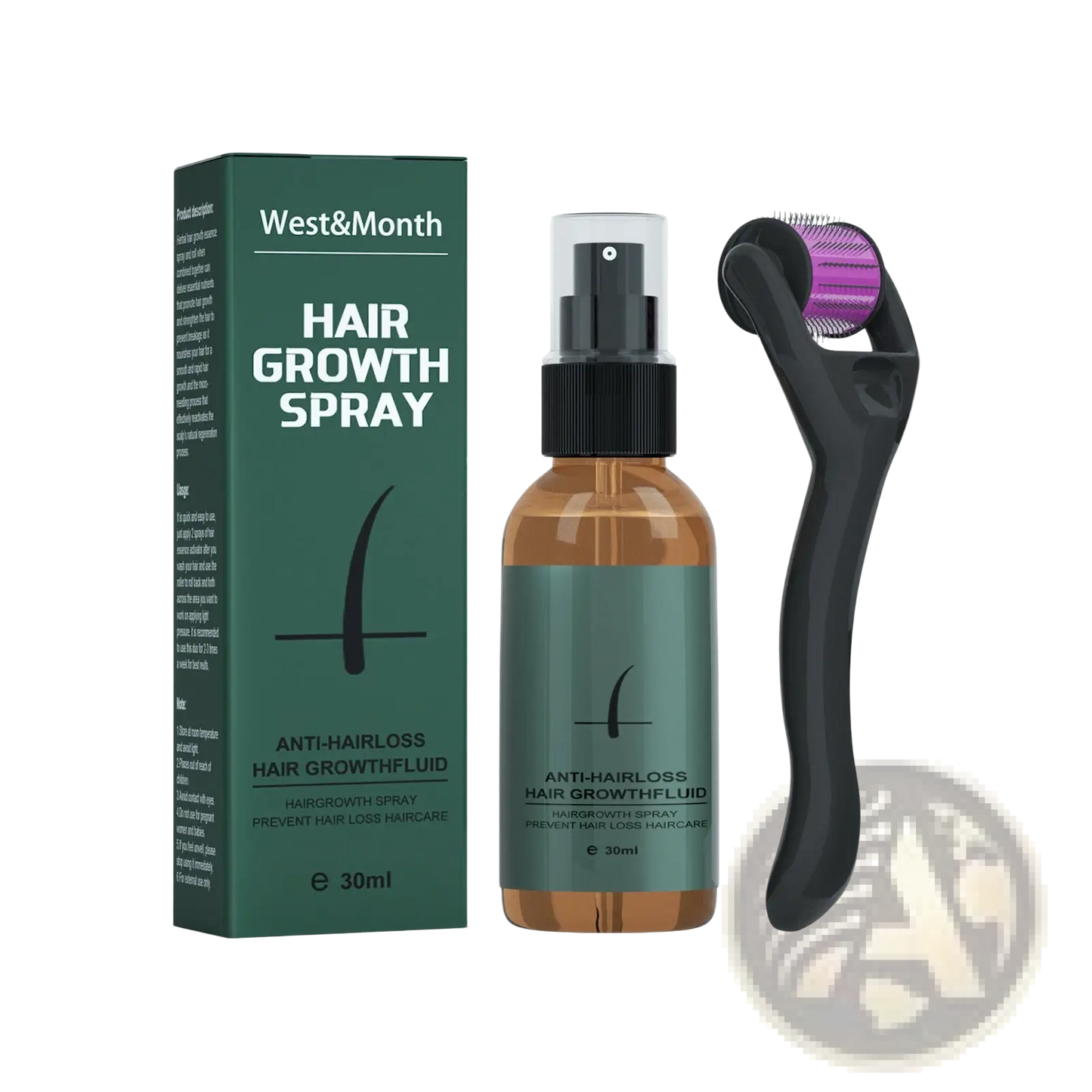 Beard Growth Spray and Derma Roller Kit 30ml