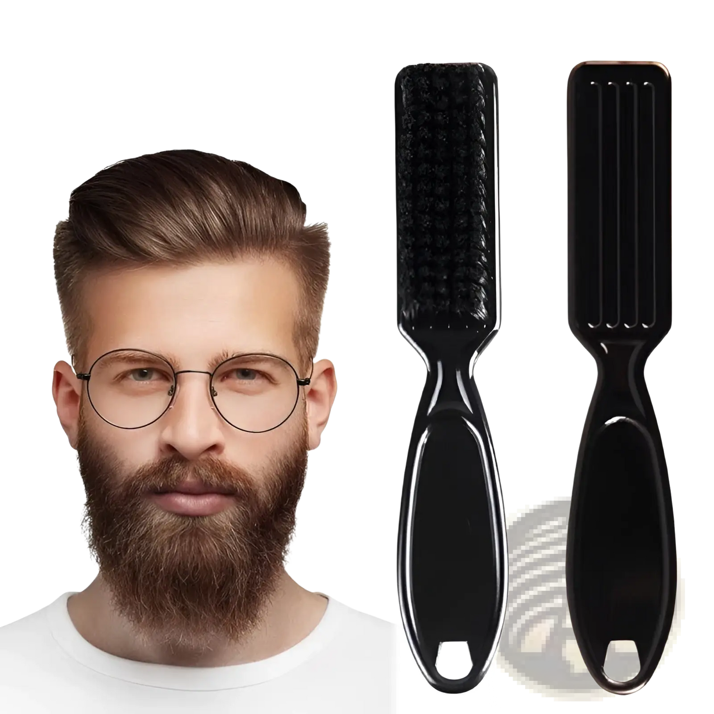 Beard Pen and Brush Grooming Set for Men Black