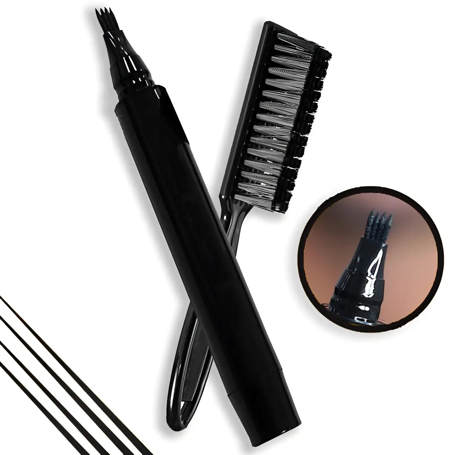 Beard Pen and Brush Grooming Set for Men Black