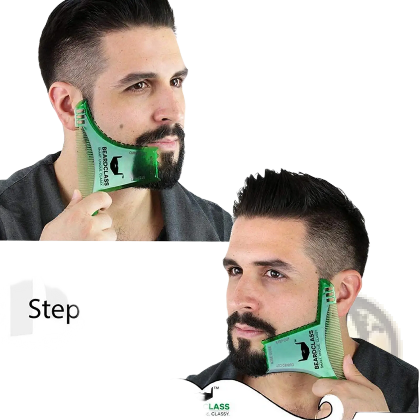 Beard Shaping Comb with Nose Guide and Step Cut Design