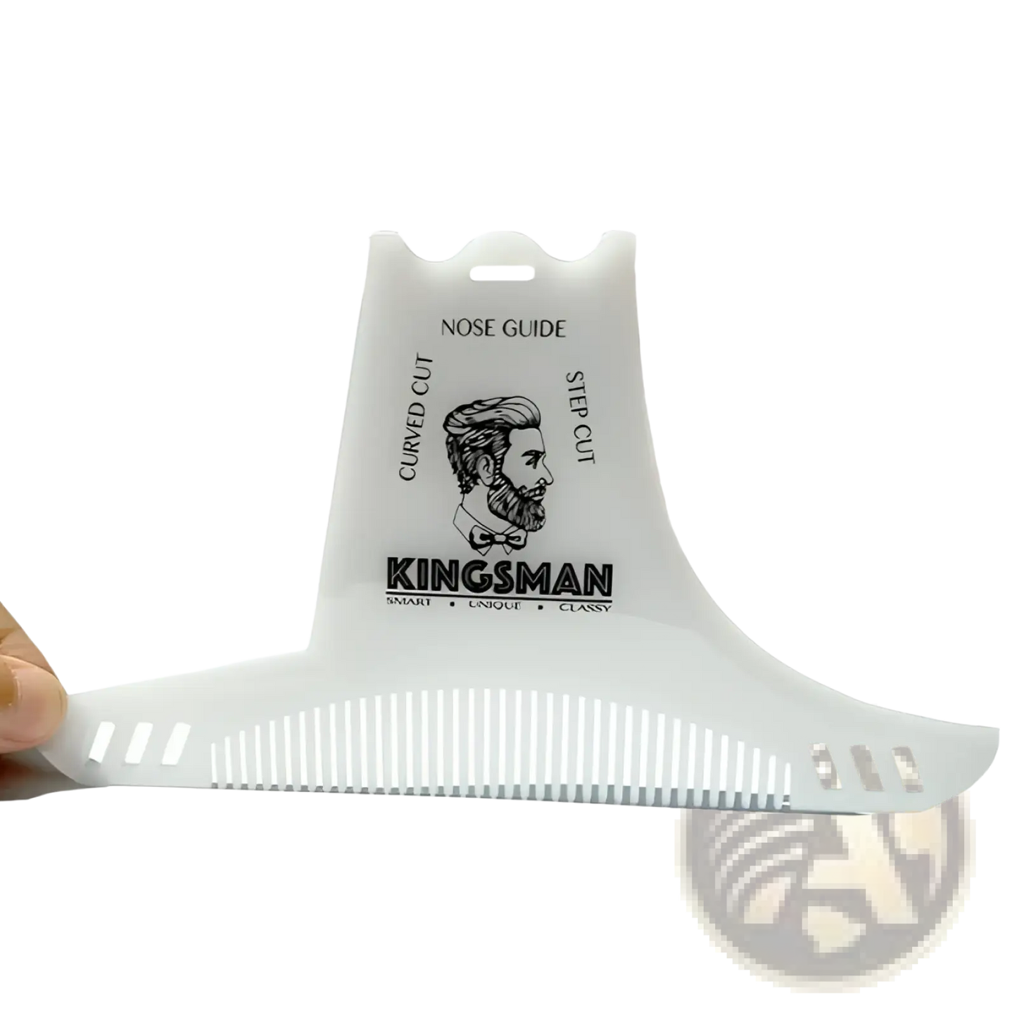 Beard Shaping Comb with Nose Guide and Step Cut Design