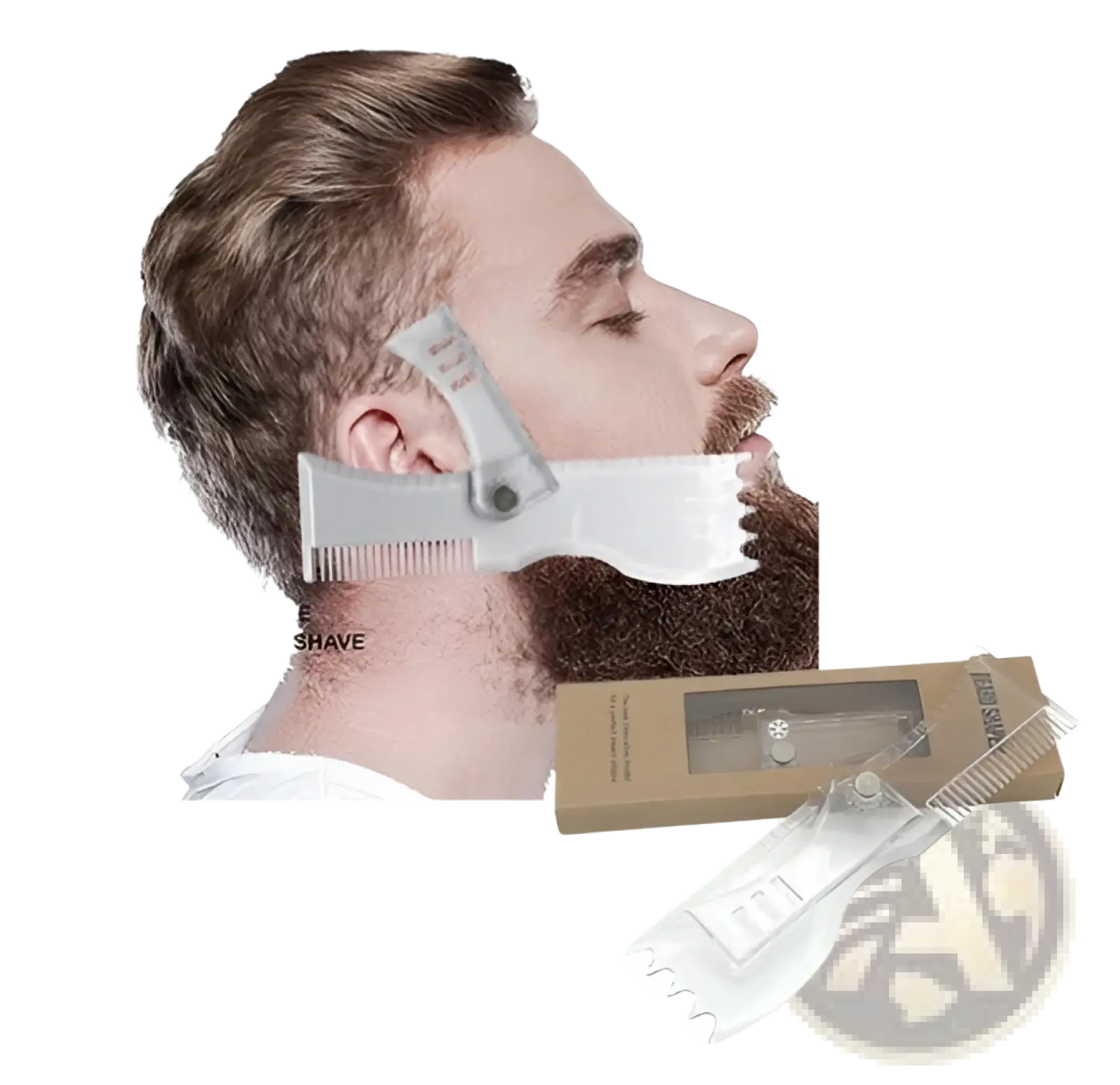 Beard Shaping Template Comb with 360 Degree Rotation