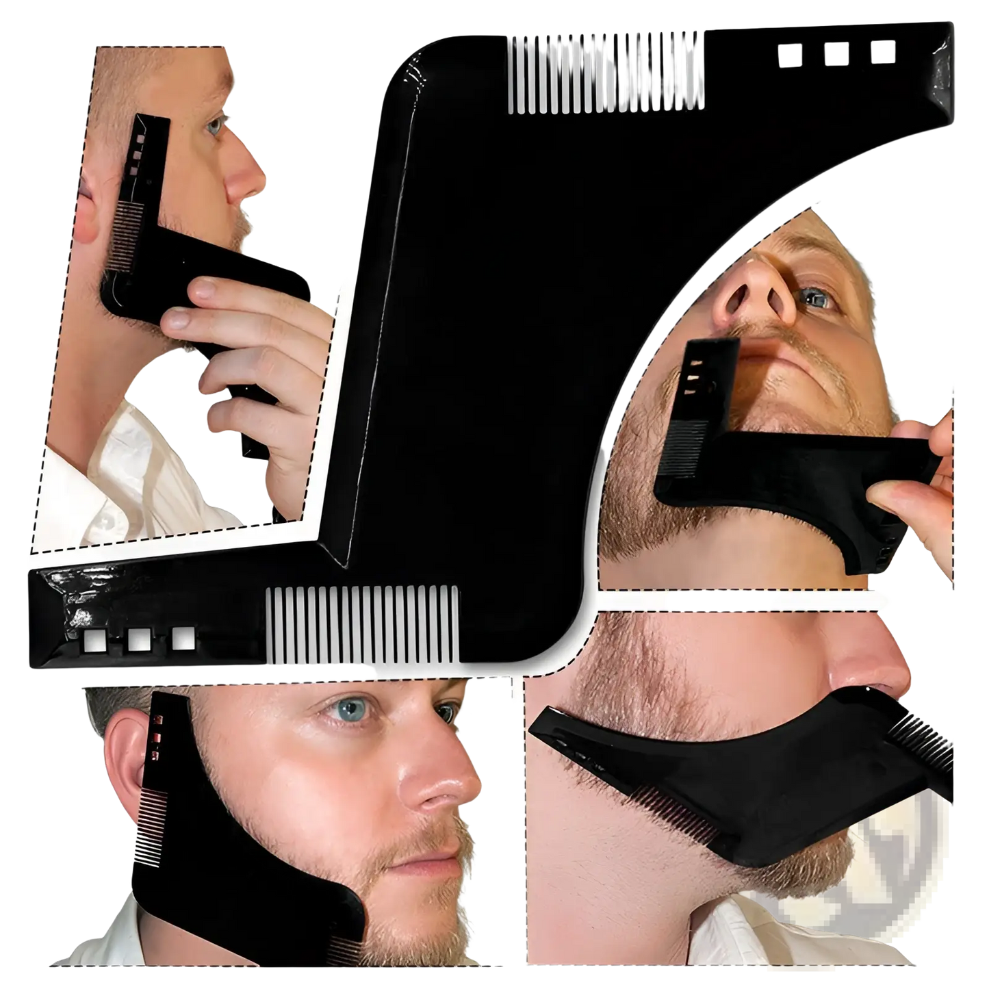 Beard Shaping Tool and Comb for Precise Trimming