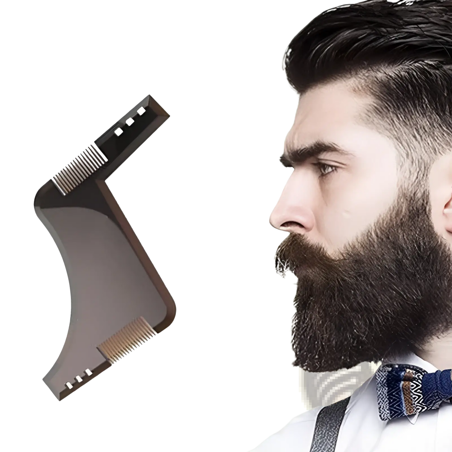 Beard Shaping Tool and Comb for Precise Trimming