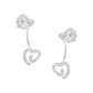 .925 Sterling Silver 1/4 Cttw Diamond Swirl Heart Front/Back Earrings (I-J Color, I2-I3 Clarity)