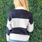 Aaron & Amber - Striped Polo Neck Sweater