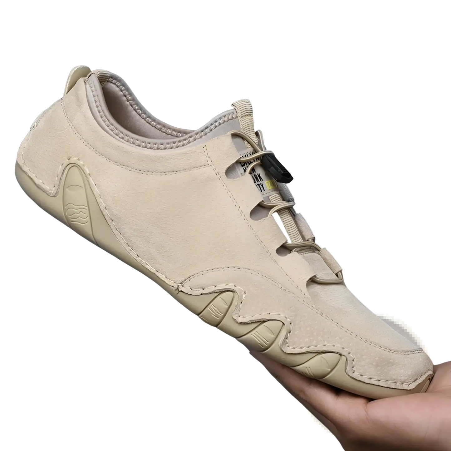 Beige Suede Leather Men's Low Top Leisure Shoes