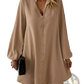 Bell Sleeve Button Down Midi Dress
