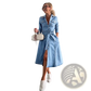 Belted Light Blue Denim Midi Shirt Dress