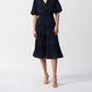 Joseph Ribkoff - V-neck Pleated Faux Wrap Midi Dress