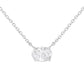 IGI Certified 10K White Gold 1/2 cttw Lab Grown Oval Shape Solitaire Diamond East West 18" Pendant Necklace (E-F Color, VS1-VS2 Clarity)