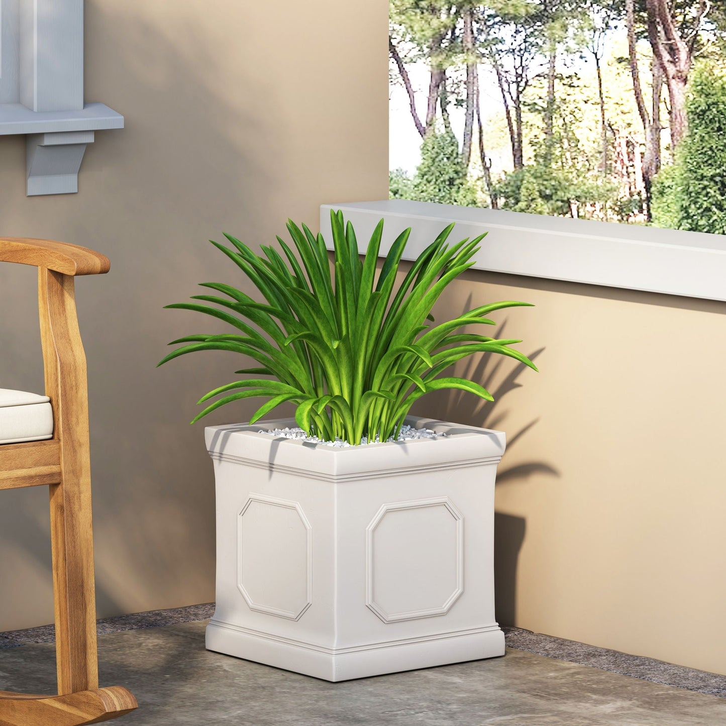 Durable White Ceramic Planter