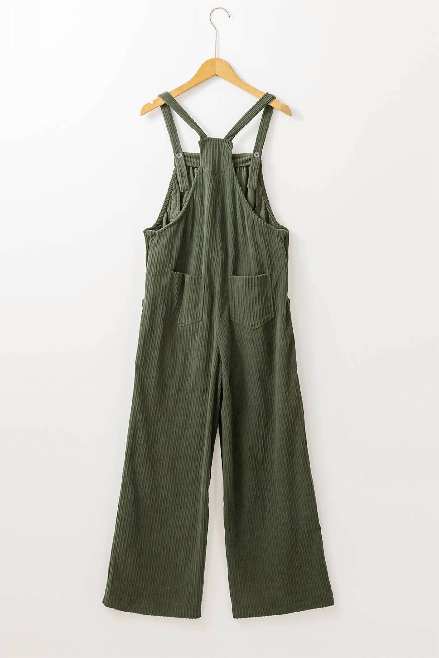 66Disco - Corduroy Pocketed Wide Leg Overall