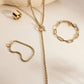 Eklexic - Women's Micro Royal Rolo Toggle Lariat Necklace