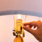 D15x29.5' Gold and White Table Lamp with Round Four Tiered Body