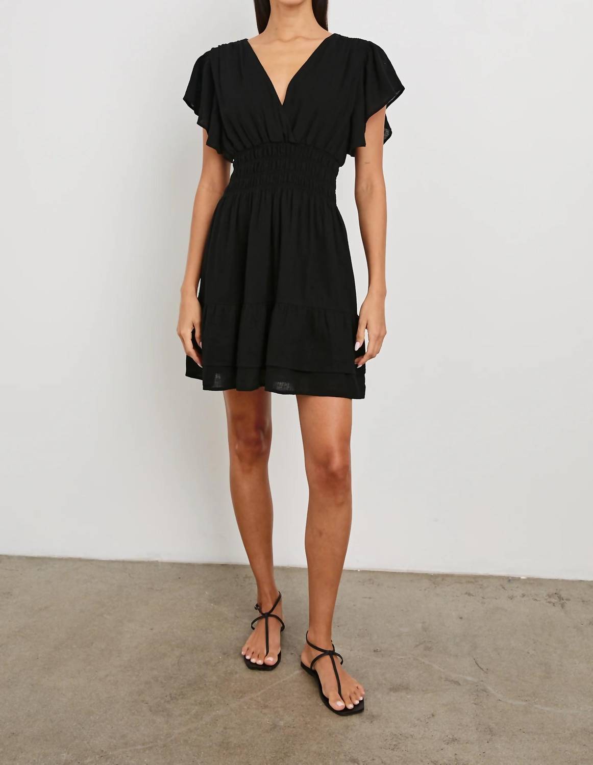 Rails - Kimora Smocked Waist Linen Blend Mini Dress