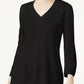 Karen Scott Women's V-Neck Pullover Sweater Black Size Medium