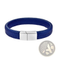 Black Braided Leather Bracelet with Magnetic Clasp