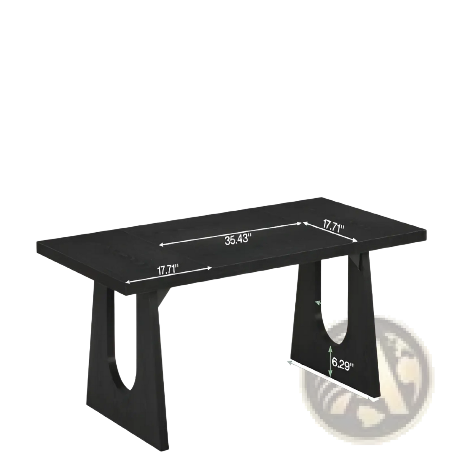 Black Executive Desk 70 Inch Modern Wood Table