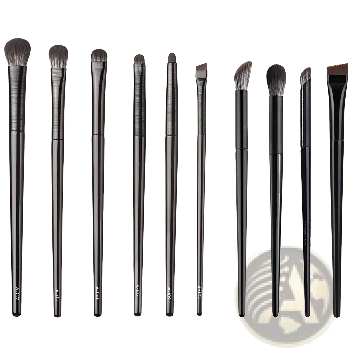 Black Eye Makeup Brush Set 10 Piece Matte Tools