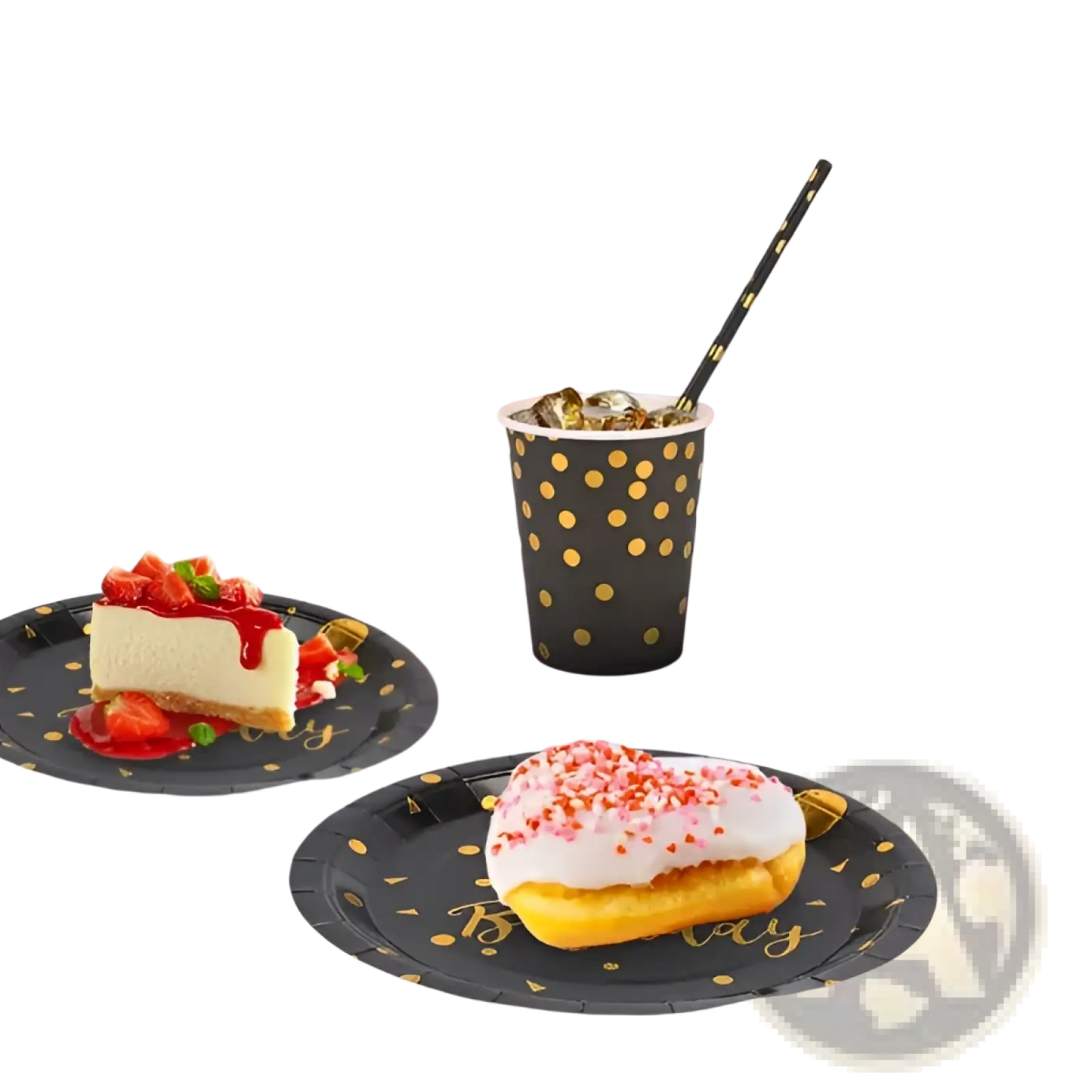 Black Gold Birthday Party Supplies Set 25 Guests