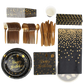 Black Gold Birthday Party Supplies Set 25 Guests