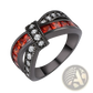 Black Gold Red Zircon Intertwined Dragon Ring