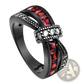 Black Gold Red Zircon Intertwined Dragon Ring
