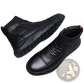 Black Leather High Top Boots with Chunky Sole