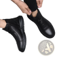 Black Leather High Top Boots with Chunky Sole