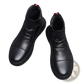 Black Leather High Top Boots with Chunky Sole