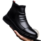 Black Leather High Top Boots with Chunky Sole