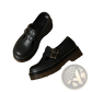 Black Leather Platform Brogue Mary Jane Shoes
