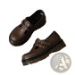 Black Leather Platform Brogue Mary Jane Shoes