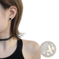 Black Onyx Oval Stud Earrings in Silver Stainless Steel