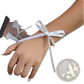 Black Satin and Pearl Ribbon Choker Bow Jewelry Set