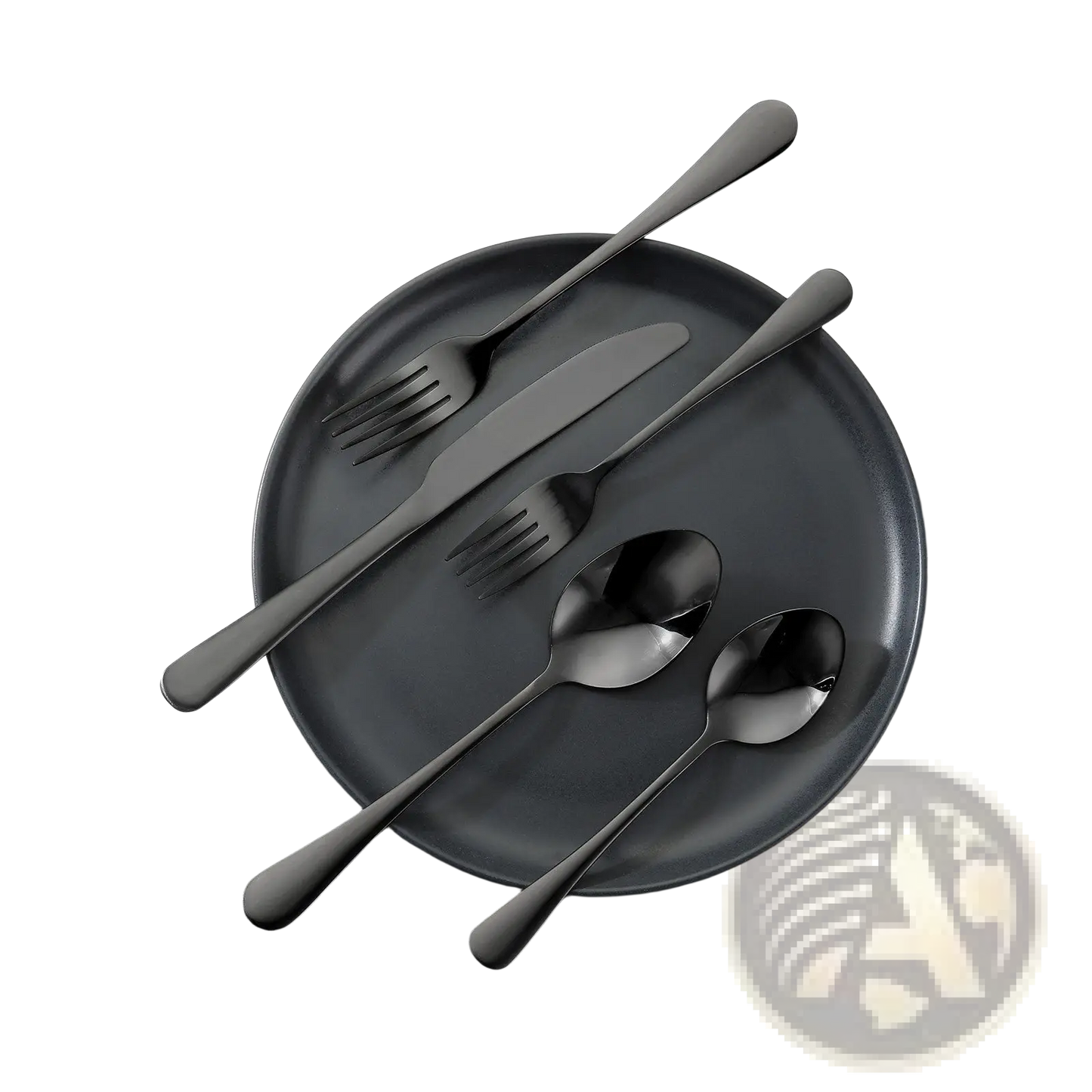 Black Silverware Set 30 Piece Stainless Steel for 6