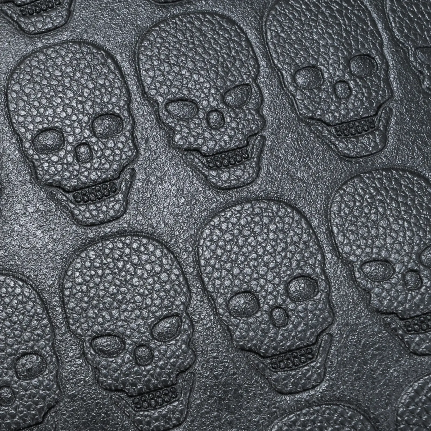 Black Studded Skull Leather Commute Backpack