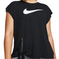 Nike Women's Plus Size Dry Side-Tie Training Top Black Size 1X