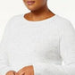 Karen Scott Women's Curved-Hem Sweater White Size Extra Large