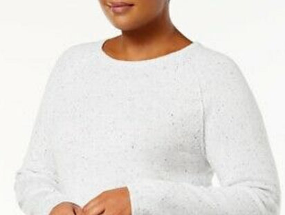 Karen Scott Women's Curved-Hem Sweater White Size Extra Large