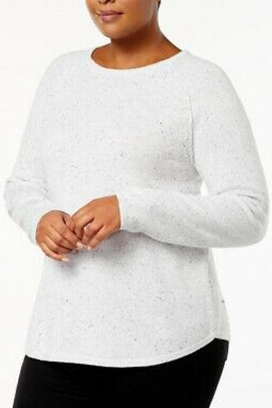 Karen Scott Women's Curved-Hem Sweater White Size Extra Large