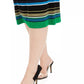 INC International Concepts Womne's Plus Size Metallic Striped Skirt Med Green Size 3X