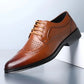 Men's Block Carved Leather Brogue Oxford Shoes