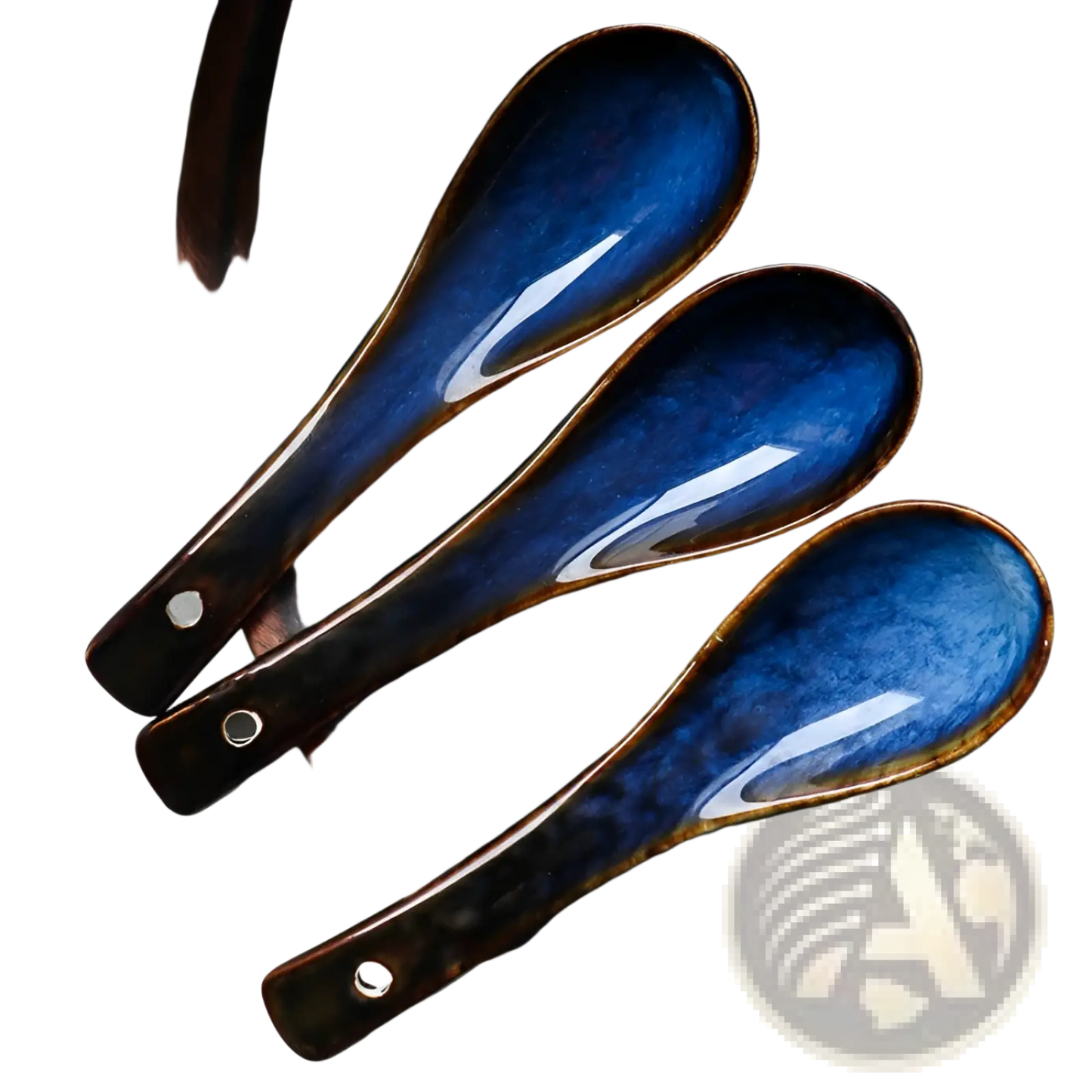 Blue Ceramic Spoon Kiln Glaze Porcelain Tableware