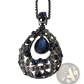 Blue Teardrop Filigree Pendant Korean Style Sweater Chain
