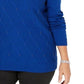 Karen Scott Women's Beaded Cable Mock Neck Sweater Blue Size Extra Small