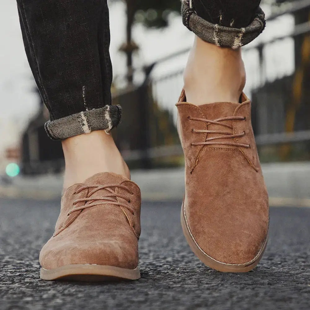 Men's British Style Frosted Leather Suede Shoes