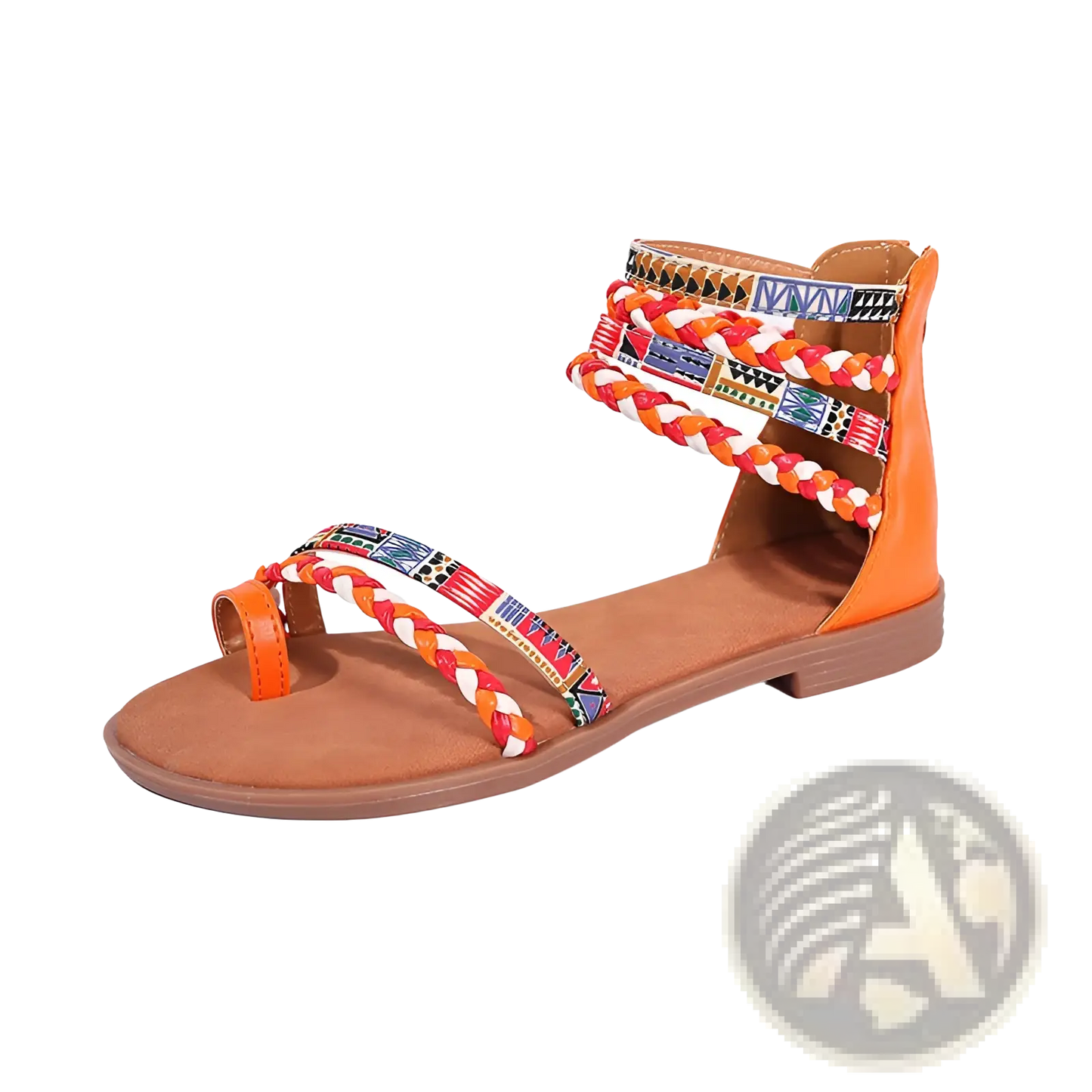 Bohemian Ethnic Braided Ankle Strap Flat Sandals