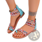 Bohemian Ethnic Braided Ankle Strap Flat Sandals